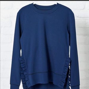 NWT Stella & Dot ruffle pullover in Navy
